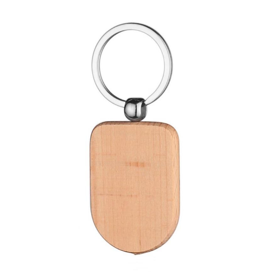 Factory direct sales Wooden key chain laser lettering LOGO creative small gift