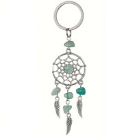 Natural crystal stone dream catcher Stainless steel key chain