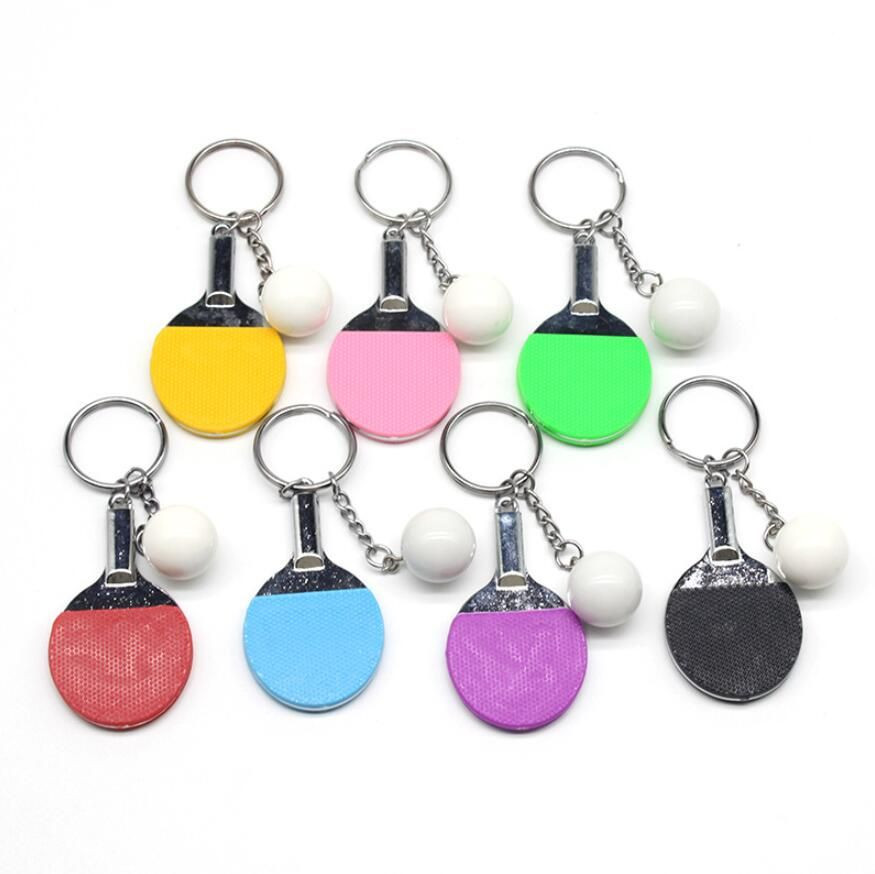 Creative metal key chain Personality gift mini Table tennis keychain