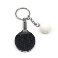 Creative metal key chain Personality gift mini Table tennis keychain