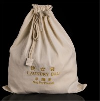 Wholesale non-fluorescent eco-friendly household drawstring laundry bag