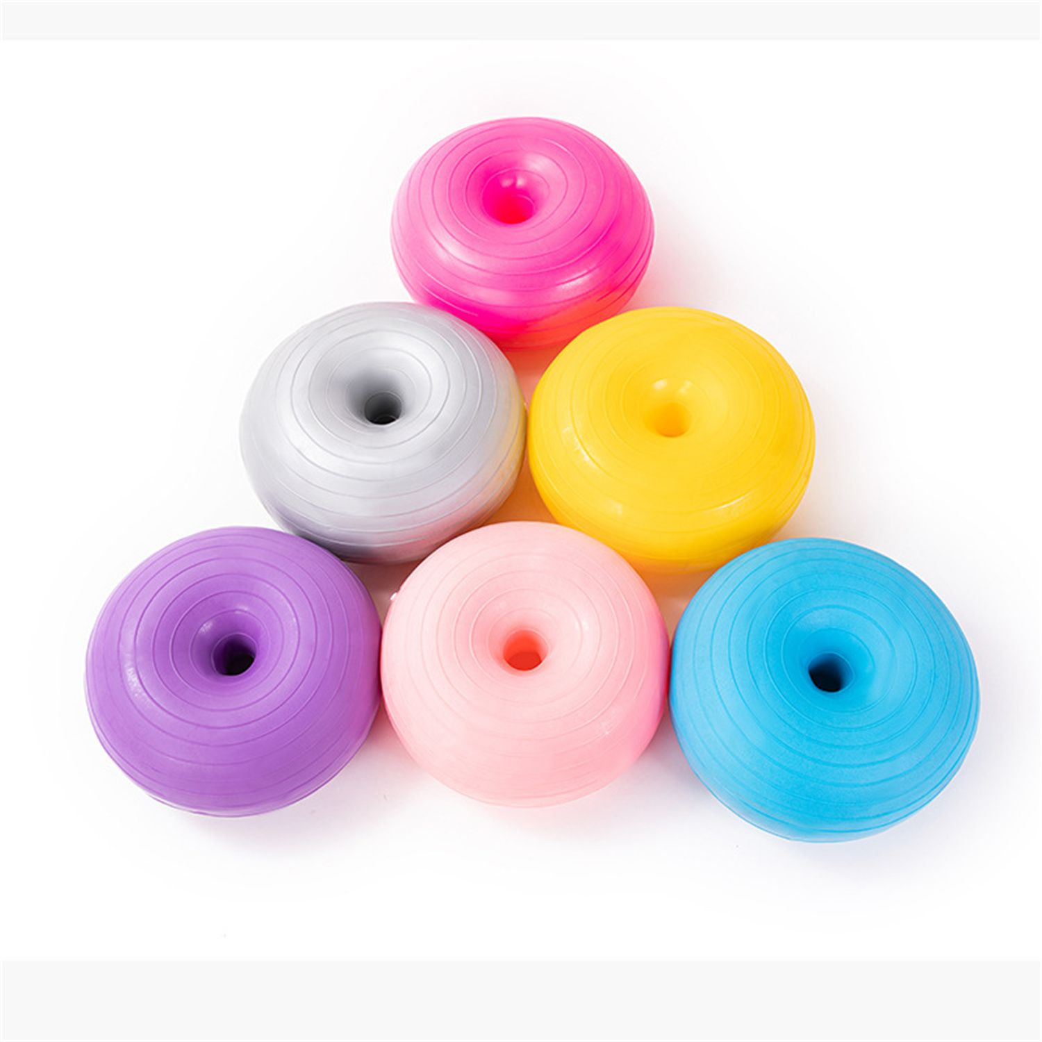 Hot selling thickened explosion-proof donut yoga ball half ball fitness ball