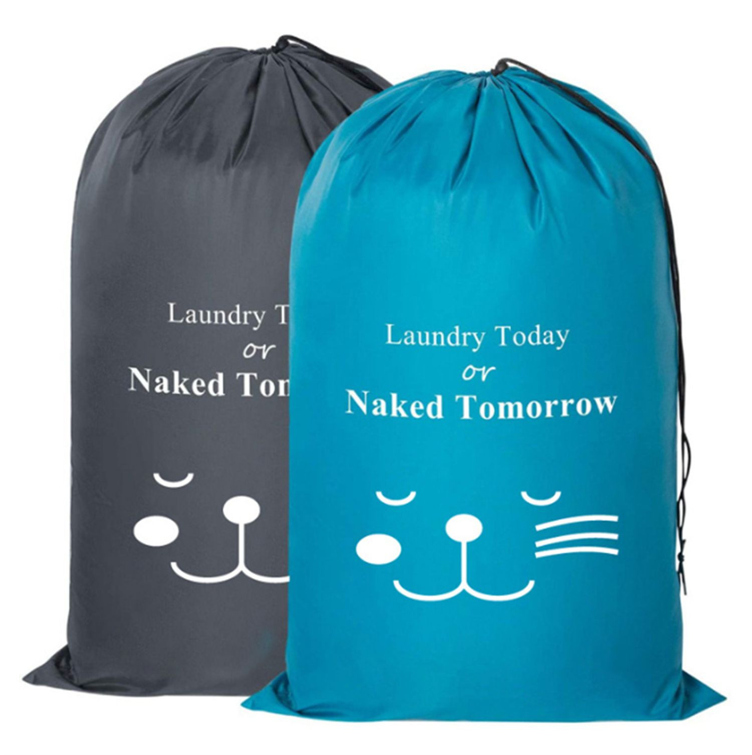 Wholesale non-fluorescent eco-friendly household drawstring laundry bag