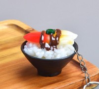 Hot sales Food play key chain food pendant childrens toy cover rice model