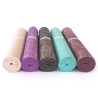 Hot sales pvc jute yoga mat home non-slip fitness mat