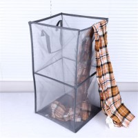 Multifunctional foldable storage basket household mesh laundry basket