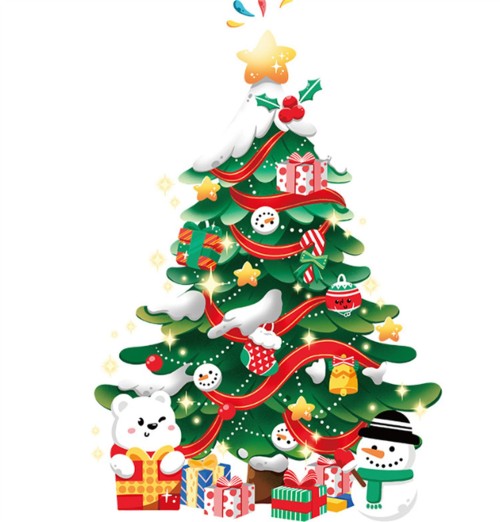 Wholesale living room bedroom decoration self-adhesive christmas tree wall sticker