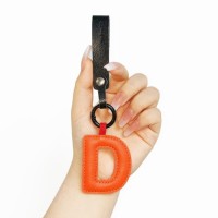 New design Customized English letter Leather key chain pendant