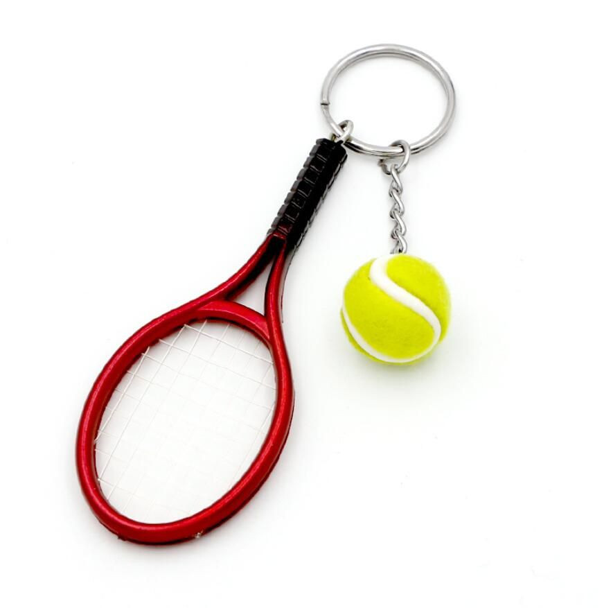 Wholesale mini tennis racket hanging ornaments sports Tennis key chain gifts