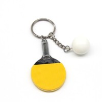 Creative metal key chain Personality gift mini Table tennis keychain