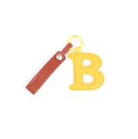 New design Customized English letter Leather key chain pendant