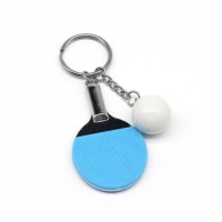 Creative metal key chain Personality gift mini Table tennis keychain