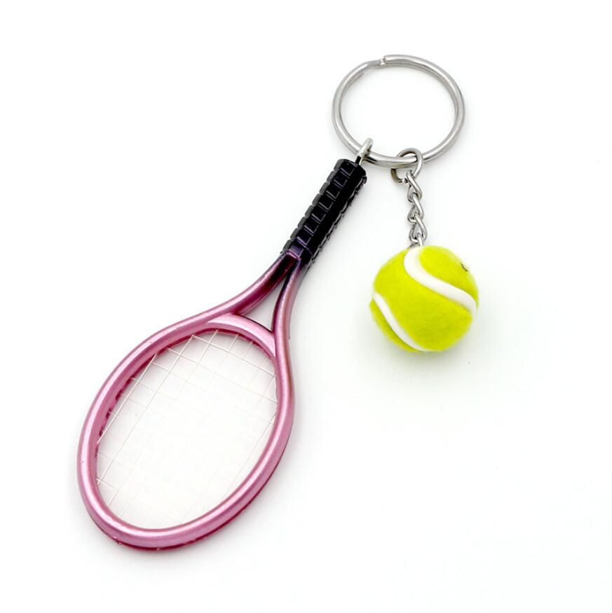 Wholesale mini tennis racket hanging ornaments sports Tennis key chain gifts