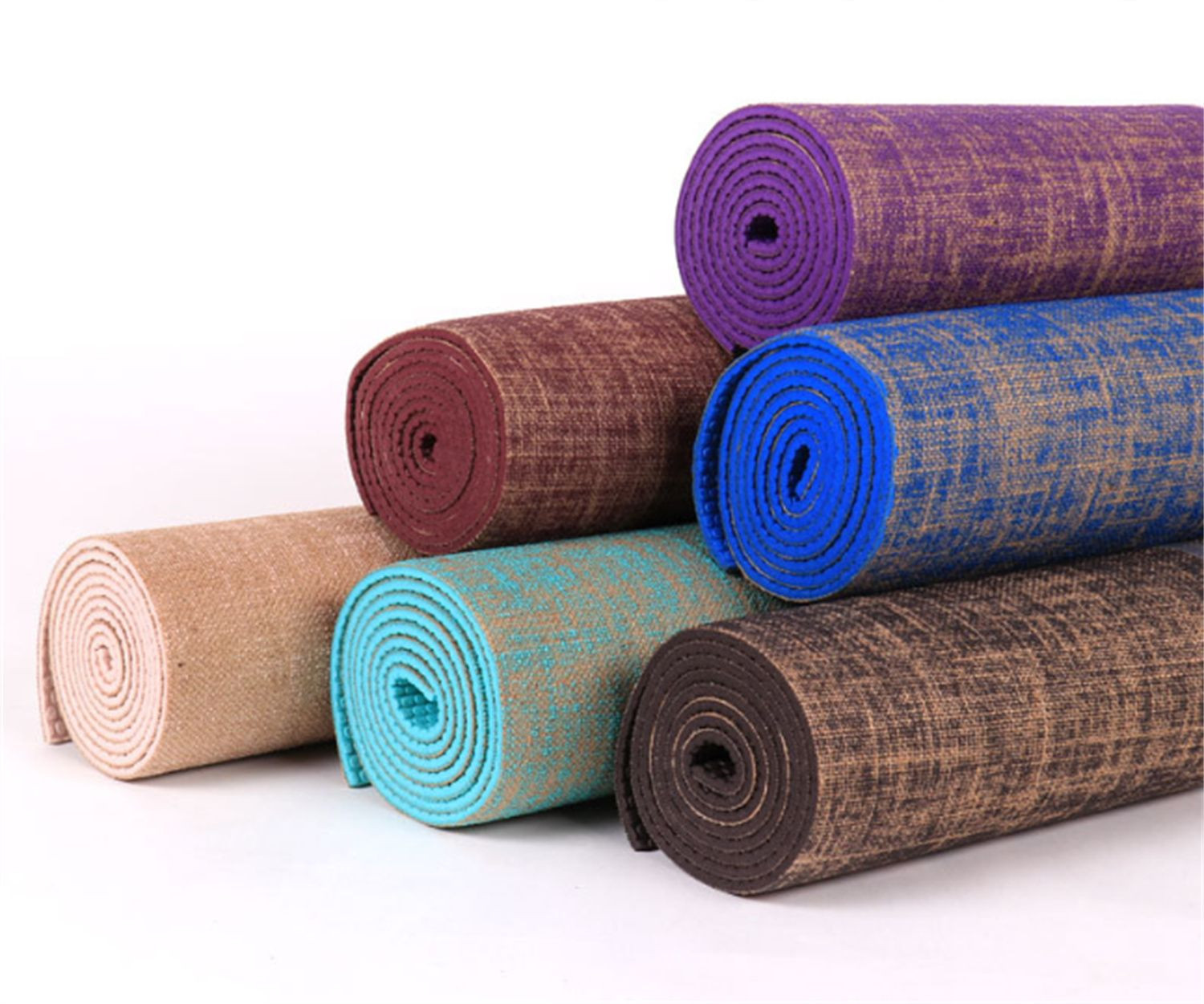 Hot sales pvc jute yoga mat home non-slip fitness mat